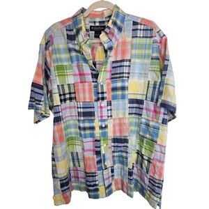 Brooks Brothers Mens Madras Plaid Button Shirt Sz L Preppy Ivy League Old Money